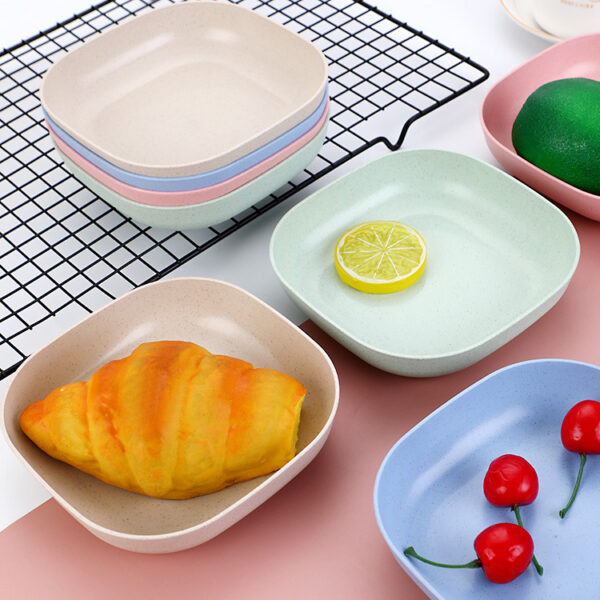 plate set pack of 10 – plastic split bone dish plates with holder | durable serving plates
