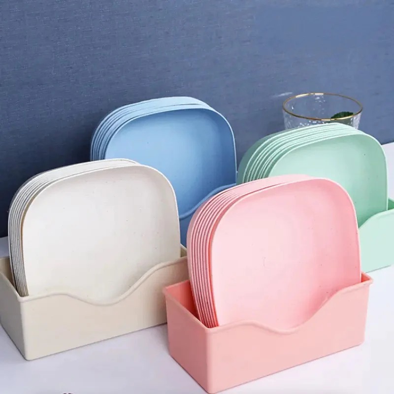 plate set pack of 10 – plastic split bone dish plates with holder | durable serving plates plate set pack of 10 – plastic split bone dish plates with holder | durable serving plates