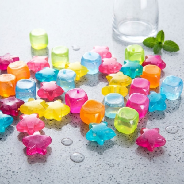10pcs reusable ice cubes – random shapes multi color collection