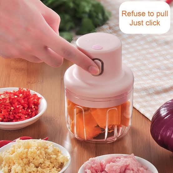 mini food chopper portable usb rechargeable vegetable garlic meat grinder | with cable size 250ml
