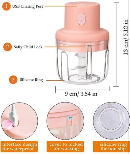 mini food chopper portable usb rechargeable vegetable garlic meat grinder | with cable size 250ml mini food chopper portable usb rechargeable vegetable garlic meat grinder | with cable size 250ml