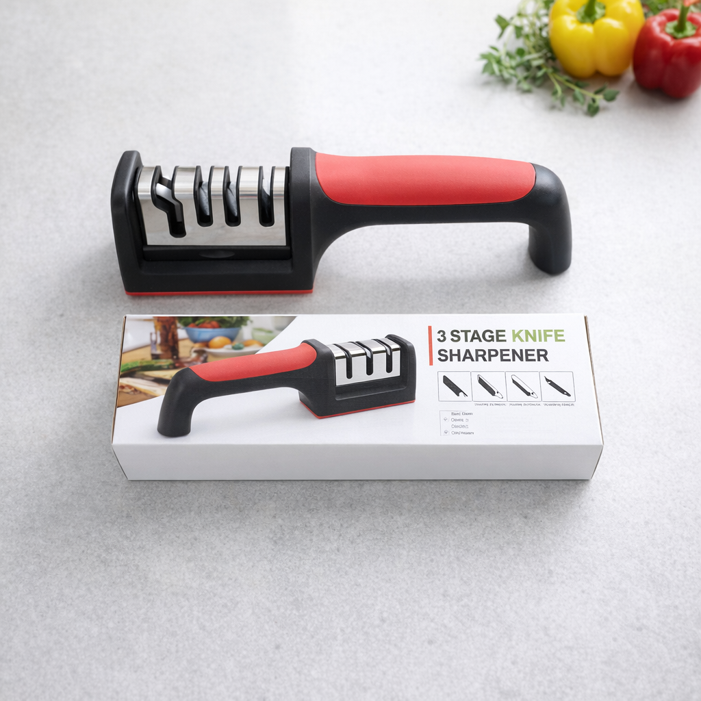 rs 168 3 stage manual knife sharpener – professional kitchen knife sharpening tool with ergonomic handle & non slip base rs 168 3 stage manual knife sharpener – professional kitchen knife sharpening tool with ergonomic handle & non slip base