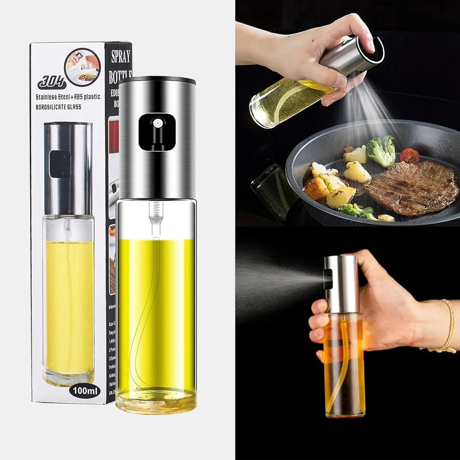 cooking oil sprayer – glass oil spray bottle for kitchen, bbq, baking, grilling, vinegar & sauce cooking oil sprayer – glass oil spray bottle for kitchen, bbq, baking, grilling, vinegar & sauce